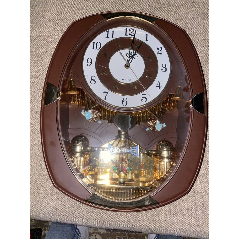 Vintage Aricays Romanza Musical Quartz Wall Clock Angels‎ Cupid Please Read!